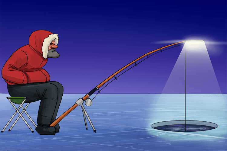 These fishing rods (rods) allowed them to see through the ice (eyes) in low light conditions